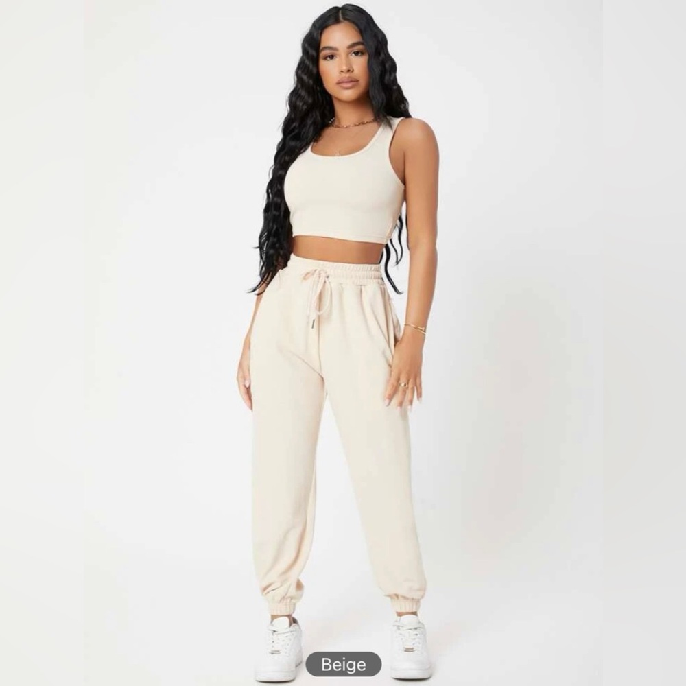 Beige Two peice set